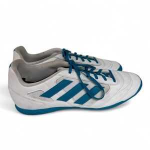 Adidas Super Sala 2 Indoor Soccer Shoes Men’s 13 White Blue Futsal Court